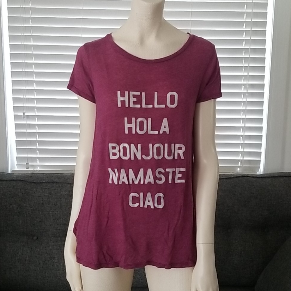 🔴 Wildfox Hello Hola Bonjour Namaste Ciao Tee